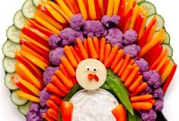 Festive Turkey-Shaped Veggie Platter for Thanksgiving