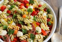 Italian Pasta Salad with Salami and Mozzarella