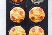 Pepperoni Pizza Muffins with Mozzarella Cheese