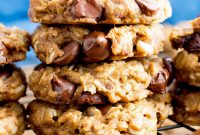 Vegan Gluten Free Peanut Butter Oatmeal Chocolate Chip Cookies