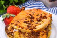 Frozen Waffle Bread Pudding with Maple Cinnamon Sauce