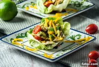 Shredded Chicken Lettuce Wraps Recipe with Asian Peanut Sauce