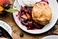 Blueberry Peach Cobbler with Buttermilk Biscuits