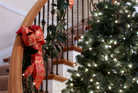 How to Hang Garland on a Staircase Banister