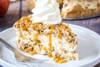 Apple Crisp Cheesecake with Cinnamon Oat Crumble