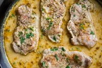 Juicy Milk Braised Pork Chops with Mustard Sauce