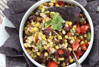 Fresh Corn and Black Bean Salsa for Tacos and Chips