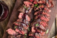Grilled Hanger Steak with Pinot Noir Marionberry Glaze
