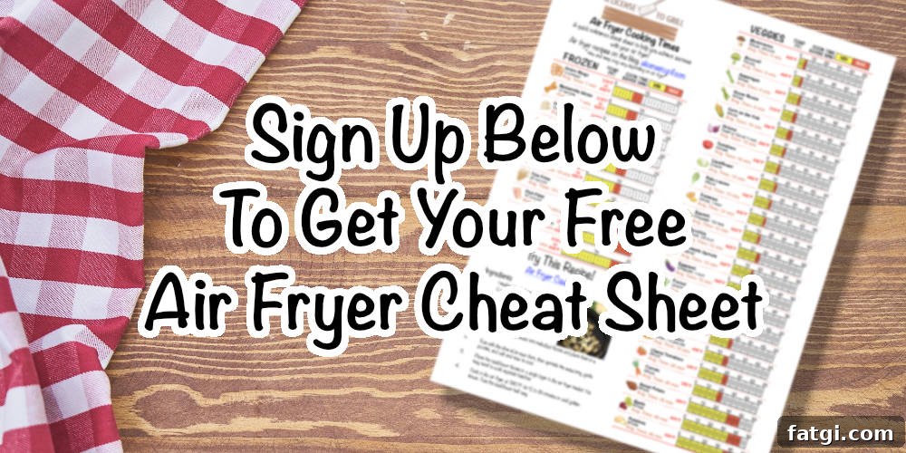 Sign up below to get your free air fryer cheat sheet printable.