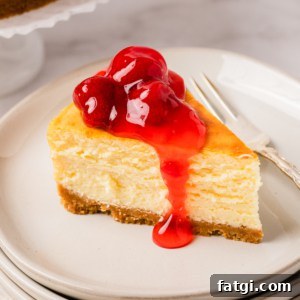 a slice of strawberry cheesecake