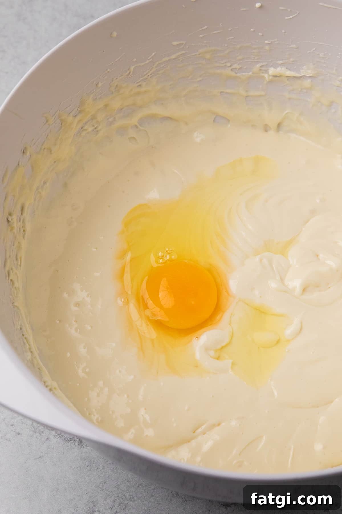 an egg added to the batter 