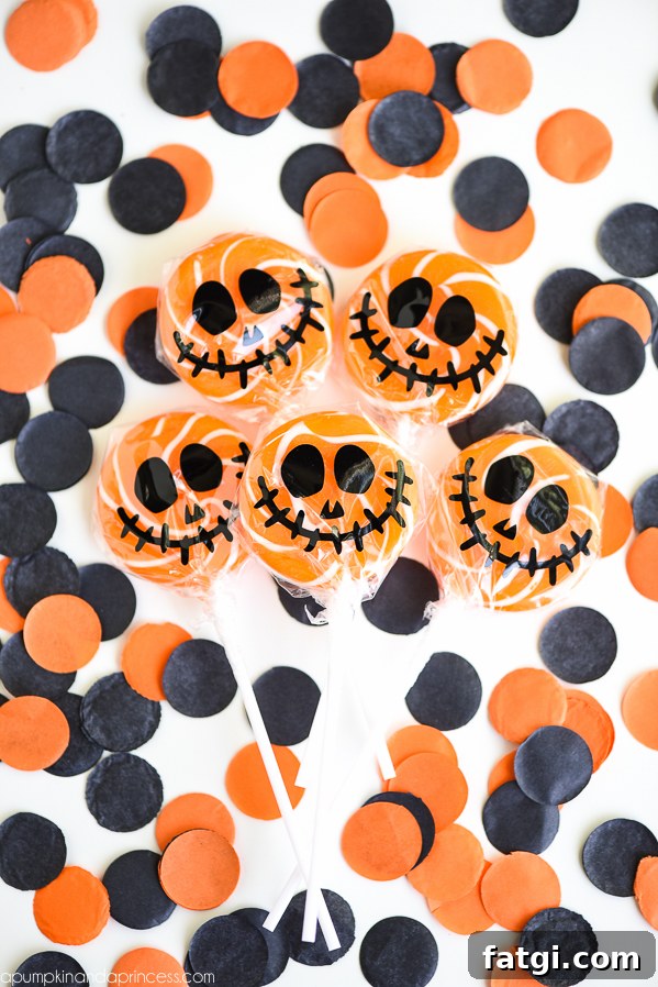 Jack-o-lantern Lollipops