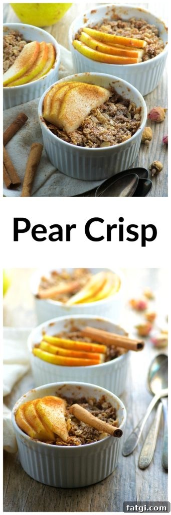 pear crisp dessert. A light yet satisfying sweet way to end a meal