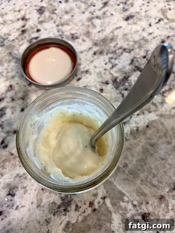 Aioli stored in mason jars
