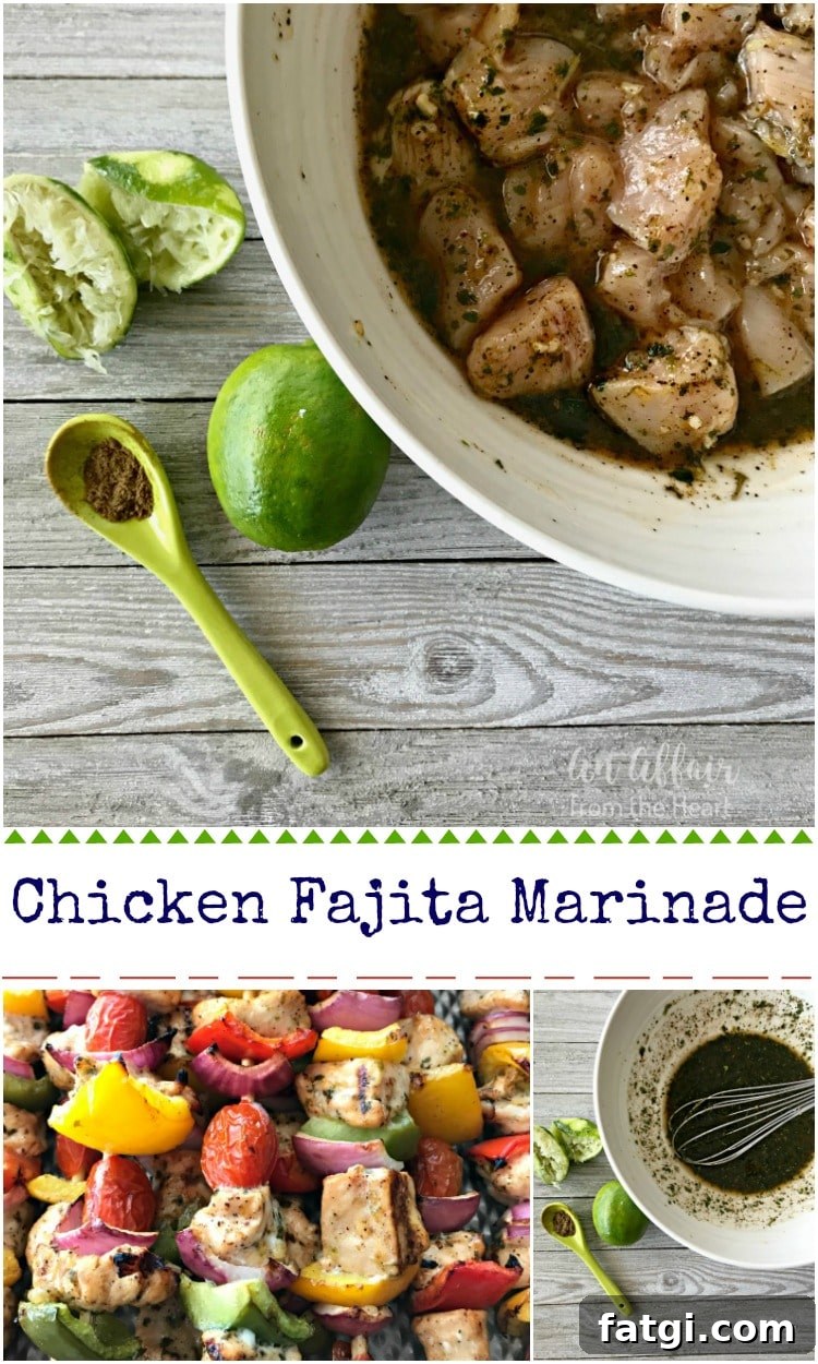 Fresh chicken fajita marinade with citrus and cilantro