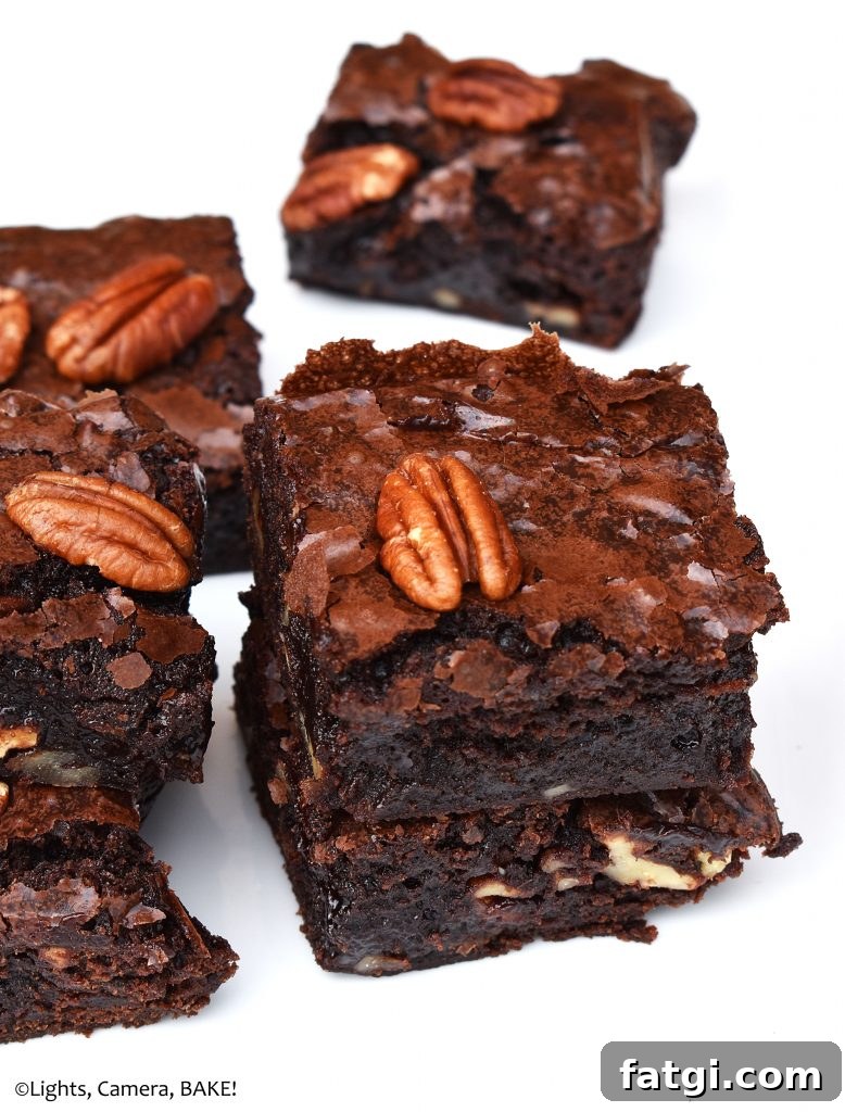Brownies with pecans on top