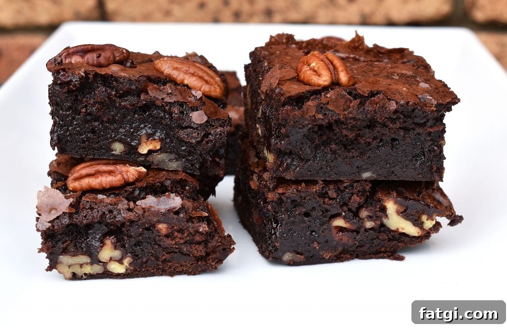 Sliced maple pecan brownies