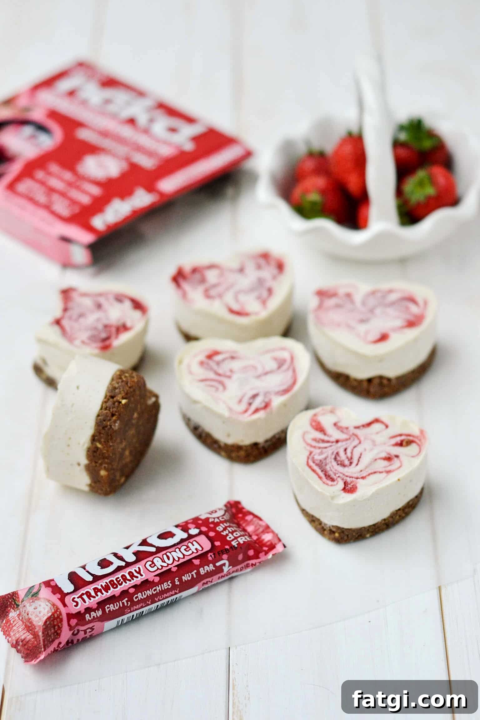 #Vegan Strawberry Cheesecakes #Glutenfree #ValentinesDay
