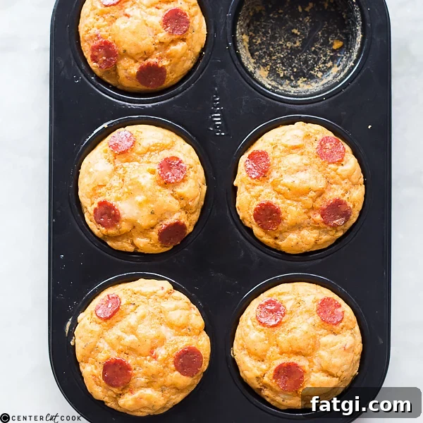 pepperoni cheese pizza muffins 3