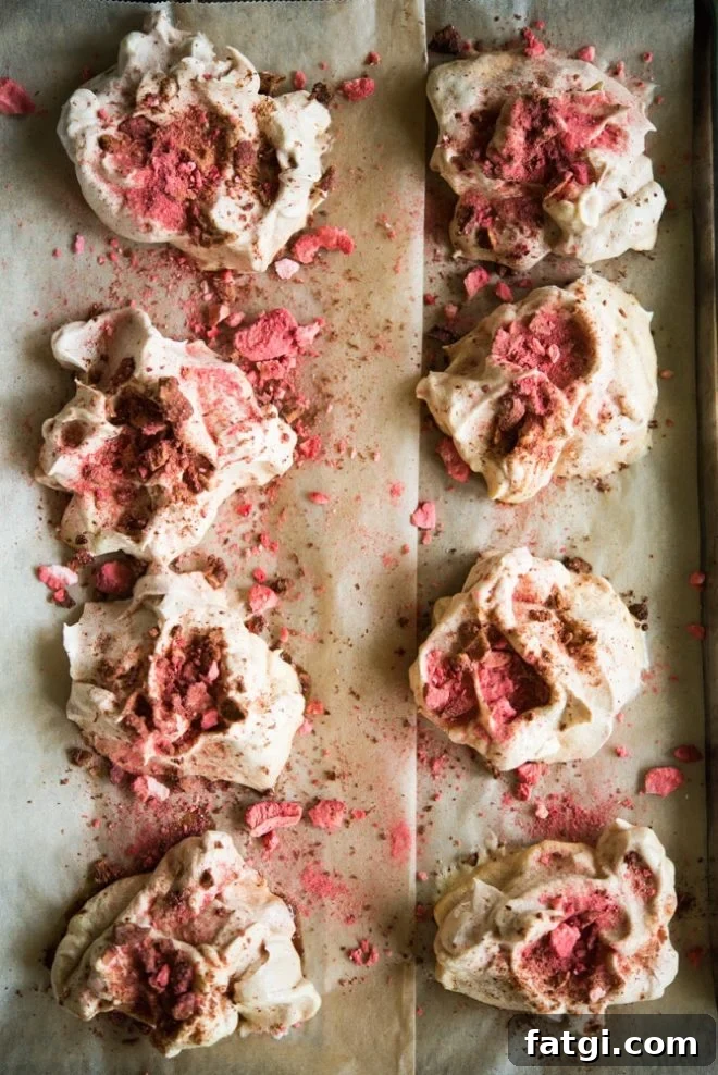 Strawberry Meringue Cookies