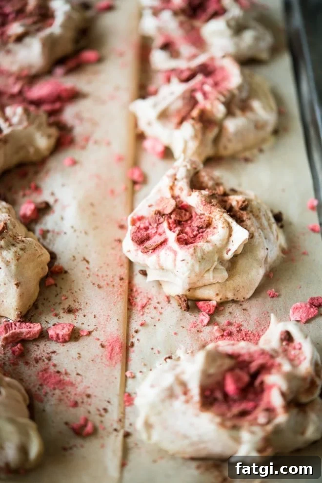 Strawberry Meringue Cookies