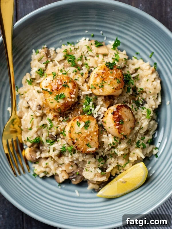 Sweet and Smoky Bacon Wrapped Scallops Recipe 10 Lemon butter scallops over parmesan risotto