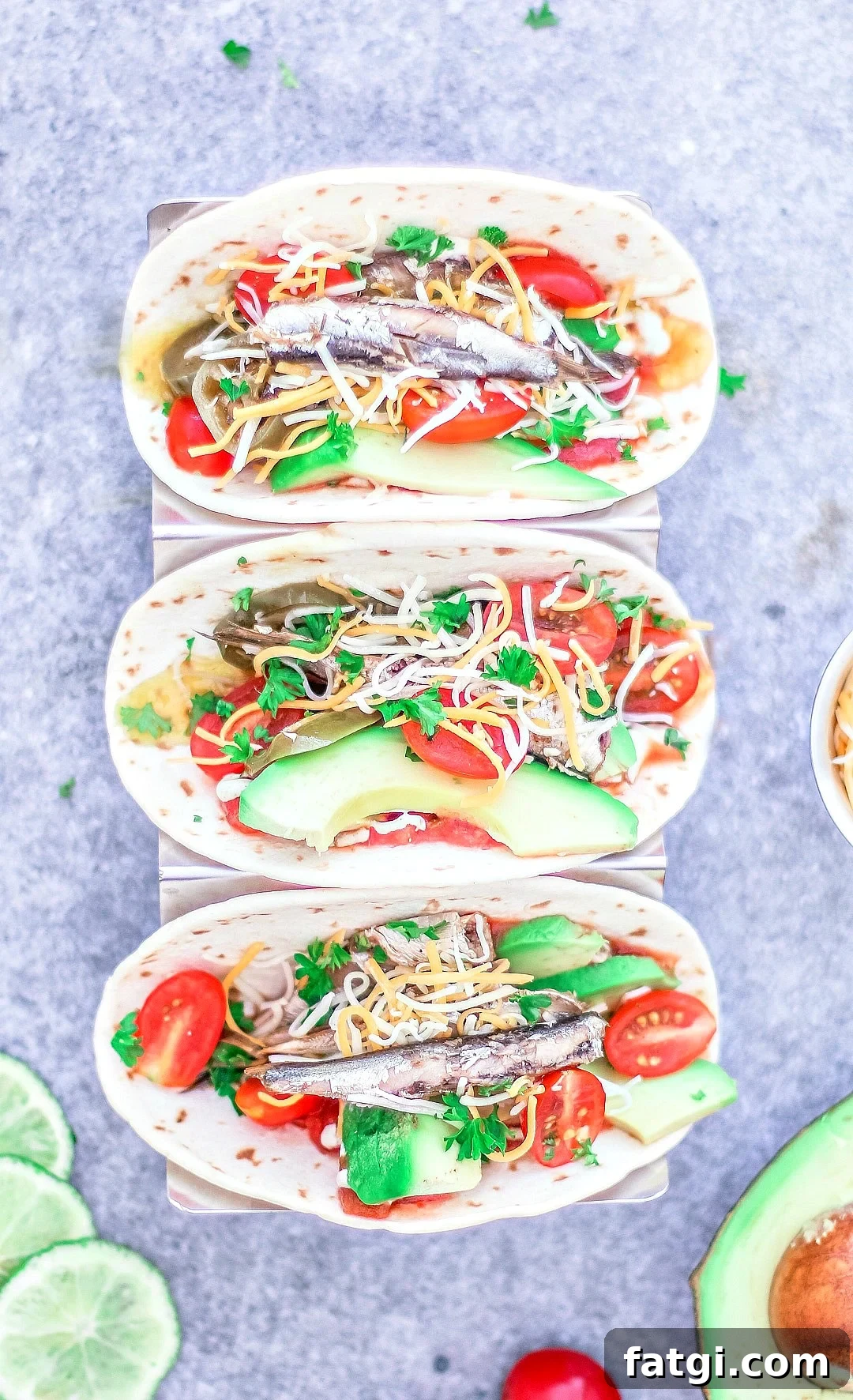 Sardine tacos on a plate