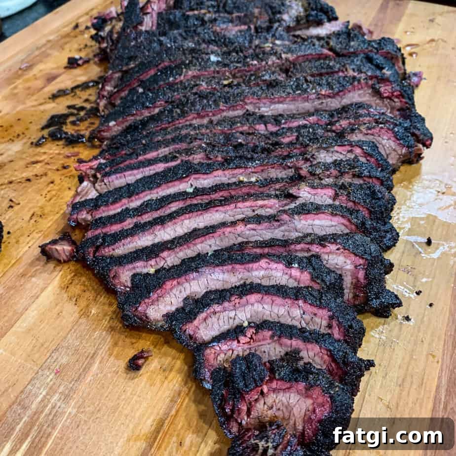 sliced smoked brisket