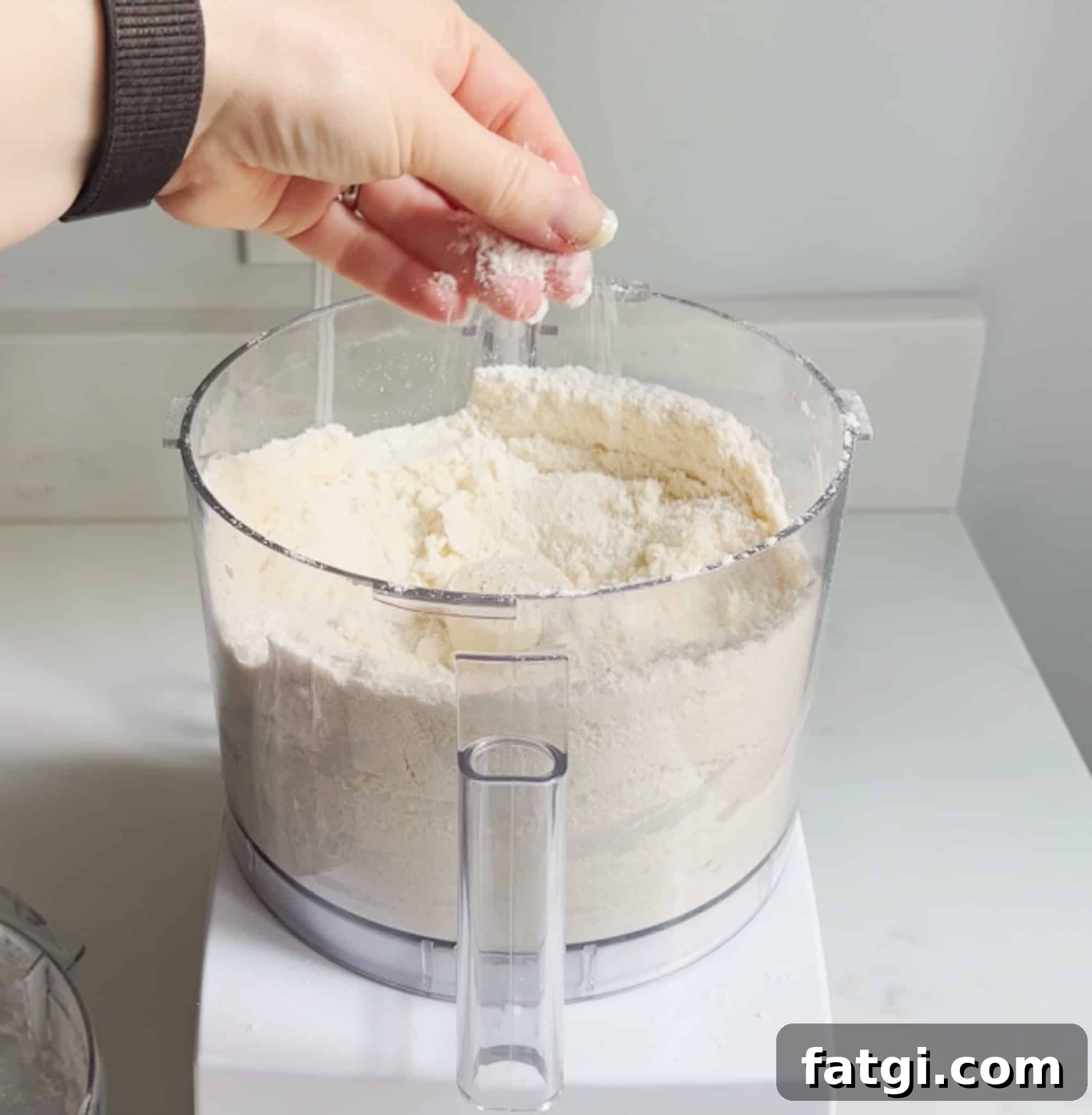 Pastry mixture resembling sand.