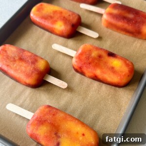 Mango cherry popsicles.