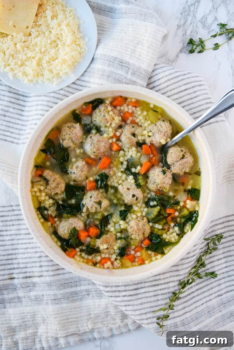 Italian Wedding Soup with Turkey Meatballs