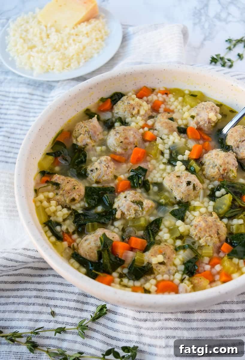 Italian Wedding Soup with Turkey Meatballs
