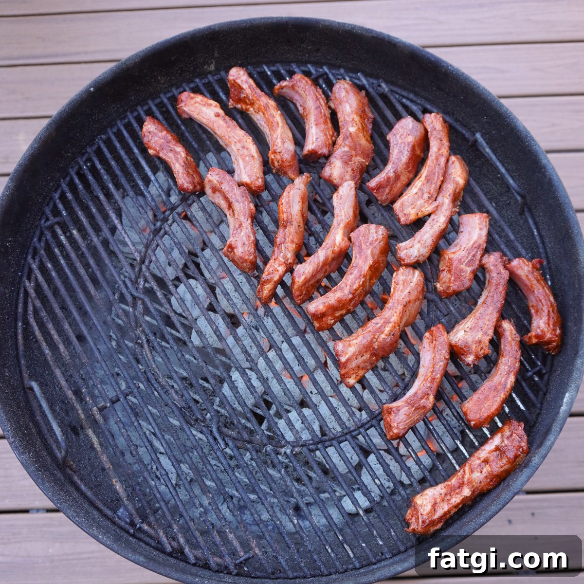 Ribs grilling on the barbecue