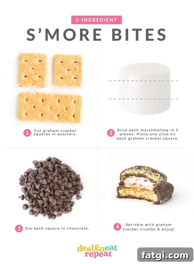 3-Ingredient S'mores Bites Recipe 2 Switch up a summer classic with these easy S'more Bites! With just 3 simple ingredients, these bite-sized treats are the perfect addition to a summer party!