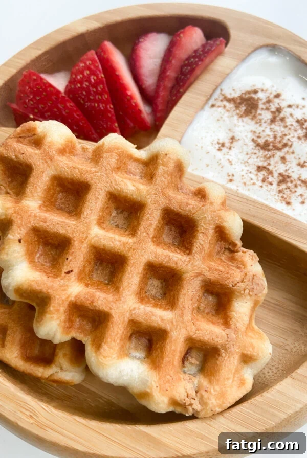 Stuffed croffles served with strawberries and yogurt