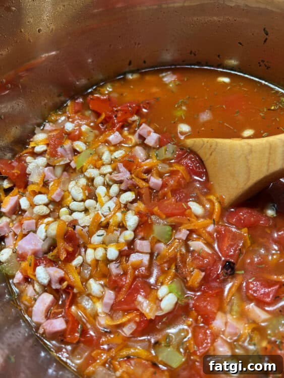 Instant Pot Navy Bean and Smoked Ham Soup 6 all ingredients ready to be cooked