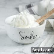French Chantilly cream piped in a dessert bowl.