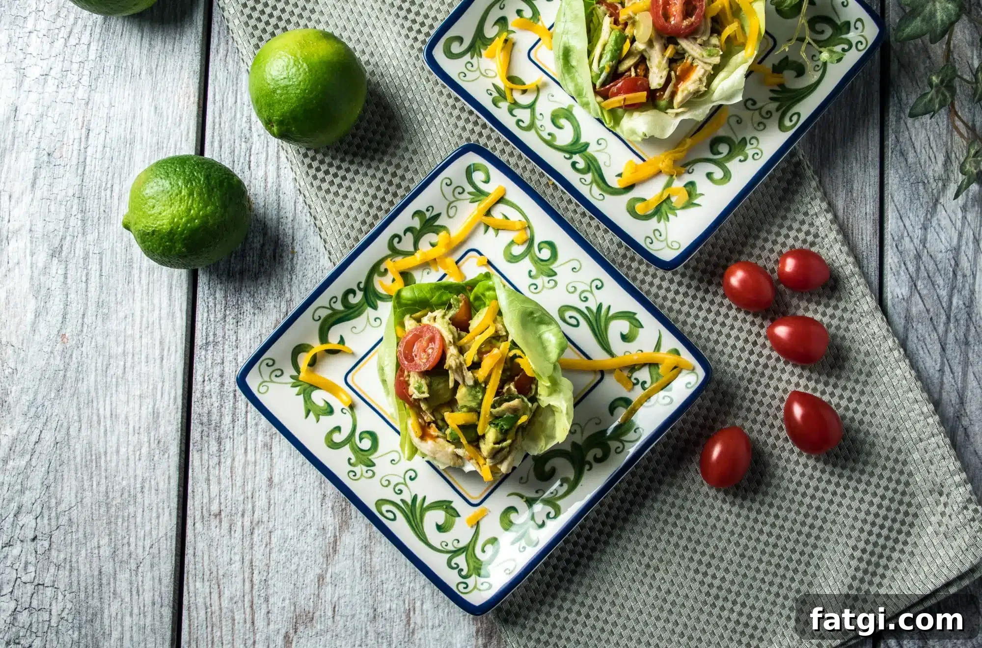 Shredded Chicken Lettuce Wraps Recipe with Asian Peanut Sauce 2 Shredded chicken on a plate