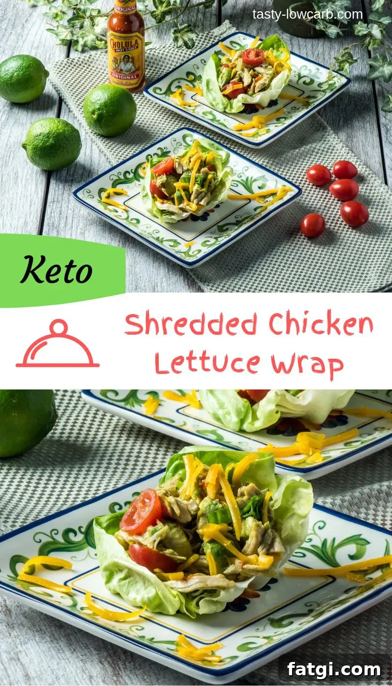 Shredded Chicken Lettuce Wraps Recipe with Asian Peanut Sauce 8 Shredded chicken in bowl