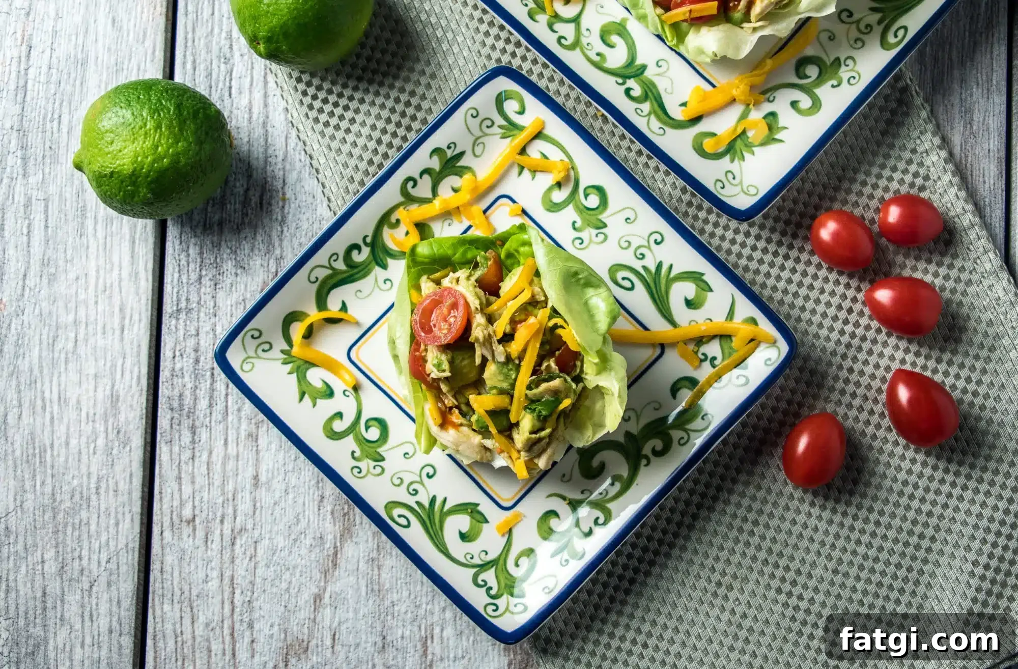 Shredded Chicken Lettuce Wraps Recipe with Asian Peanut Sauce 3 Close-up of chicken lettuce wrap