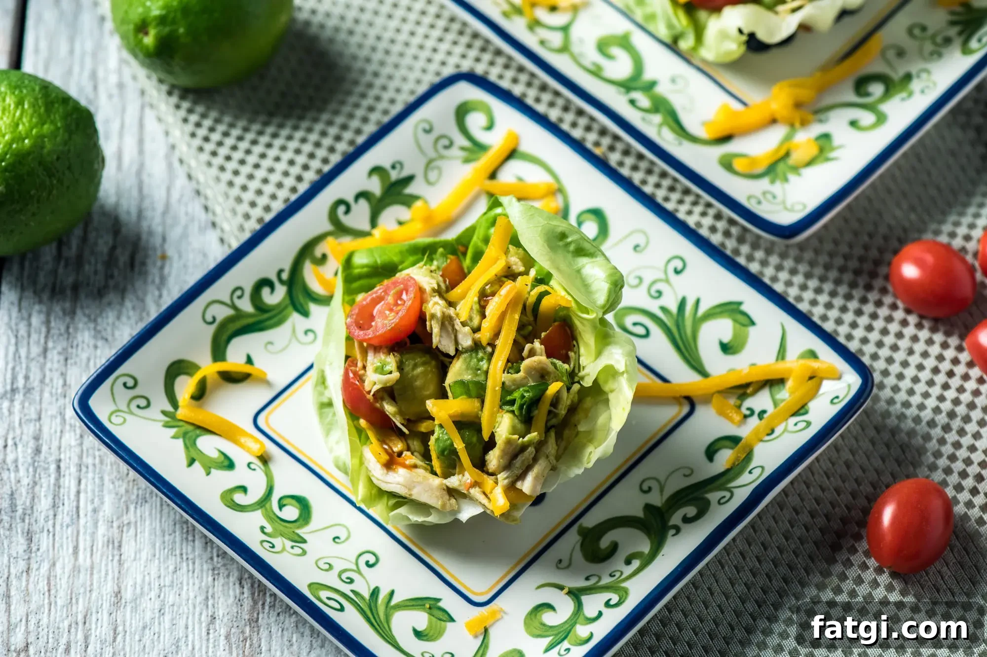 Shredded Chicken Lettuce Wraps Recipe with Asian Peanut Sauce 7 Close-up of salad ingredients