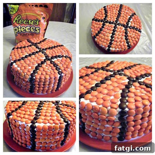 How to make a basketball cake using Reese's Pieces - so smart! 