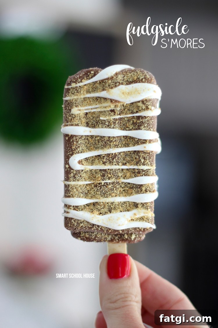 Fudgsicle S'mores - FROZEN S'MORES! Fudgsicles mixed with s'mores are such a tasty, quick, and easy cold treat for summer. Perfect for cooling off and curing your chocolate cravings this summer.