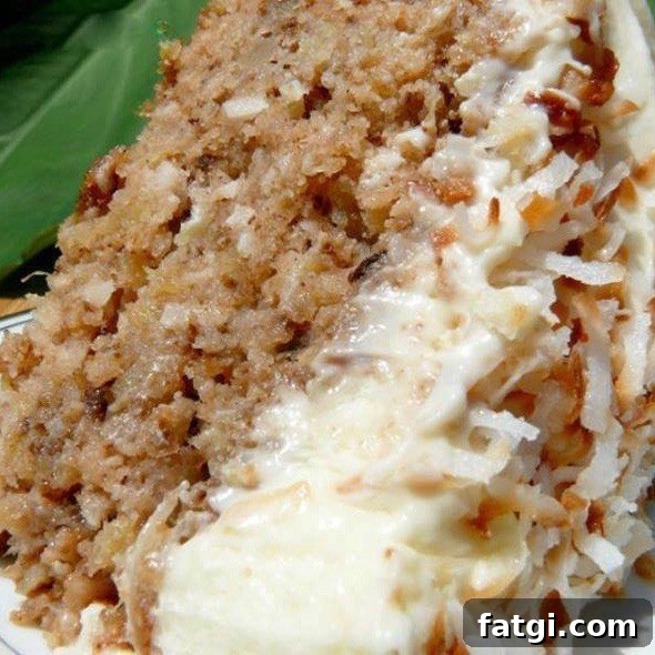Hawaiian Wedding Cake with Whipped Cream Cheese Frosting - no need to wait for a wedding to make this delicious pineapple, coconut, walnut, cinnamon and sugar cake that will have you going back for seconds, maybe thirds!