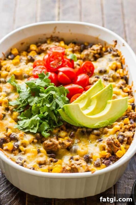 Dorito Taco Casserole with Black Beans and Corn