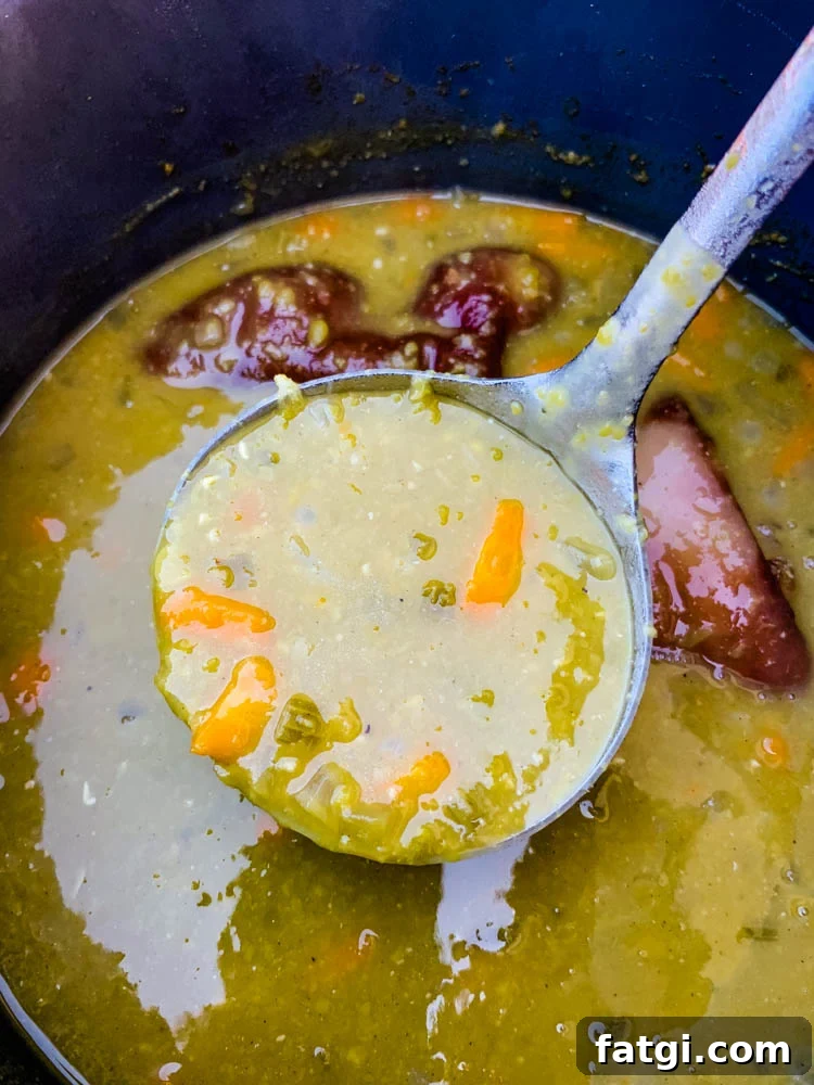 Instant Pot Split Pea Soup Recipe 5 cooked split pea soup in an Instant Pot