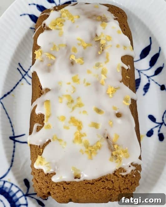 delicious ginger loaf with a lemon icing