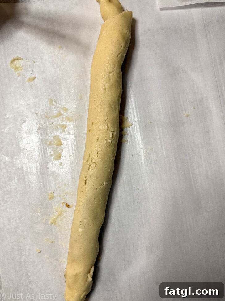Cookie dough rolled up into a log.