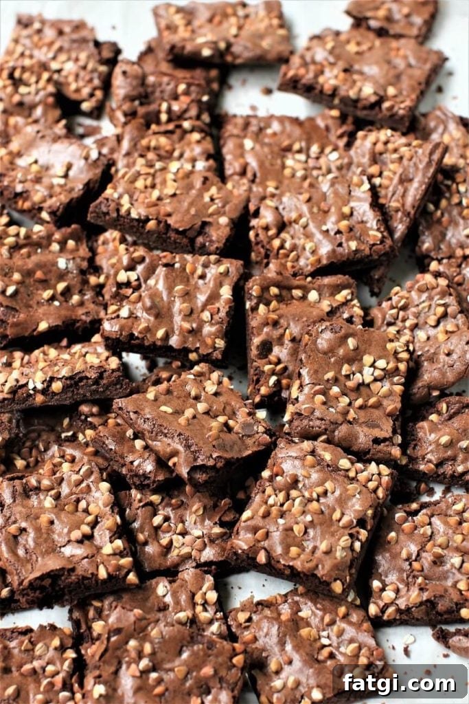 buckwheat brownie brittle heaped in the pan