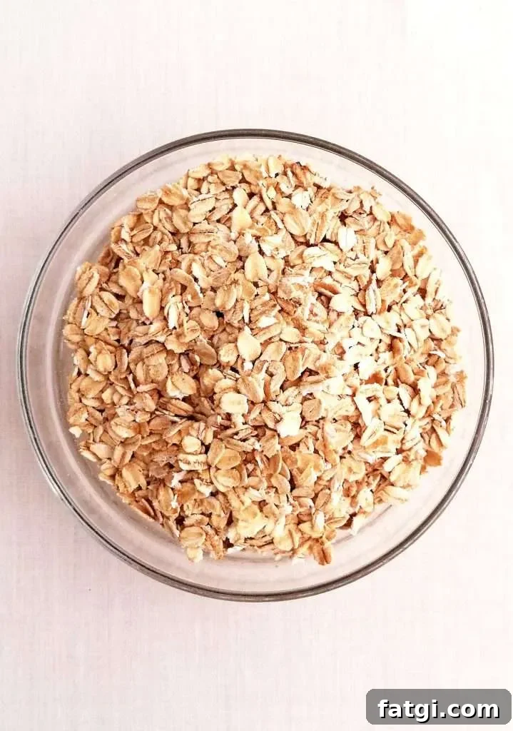 oatmeal cookies rolled oats in bowl